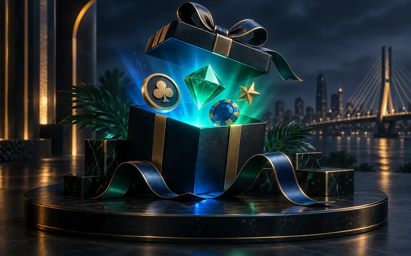 Abstract gift and reward shapes without logos, codes, or monetary claims